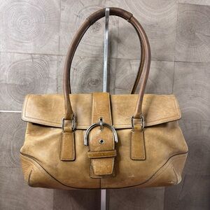 Coach Soho Buckle Flap bag in burnished caramel leather
